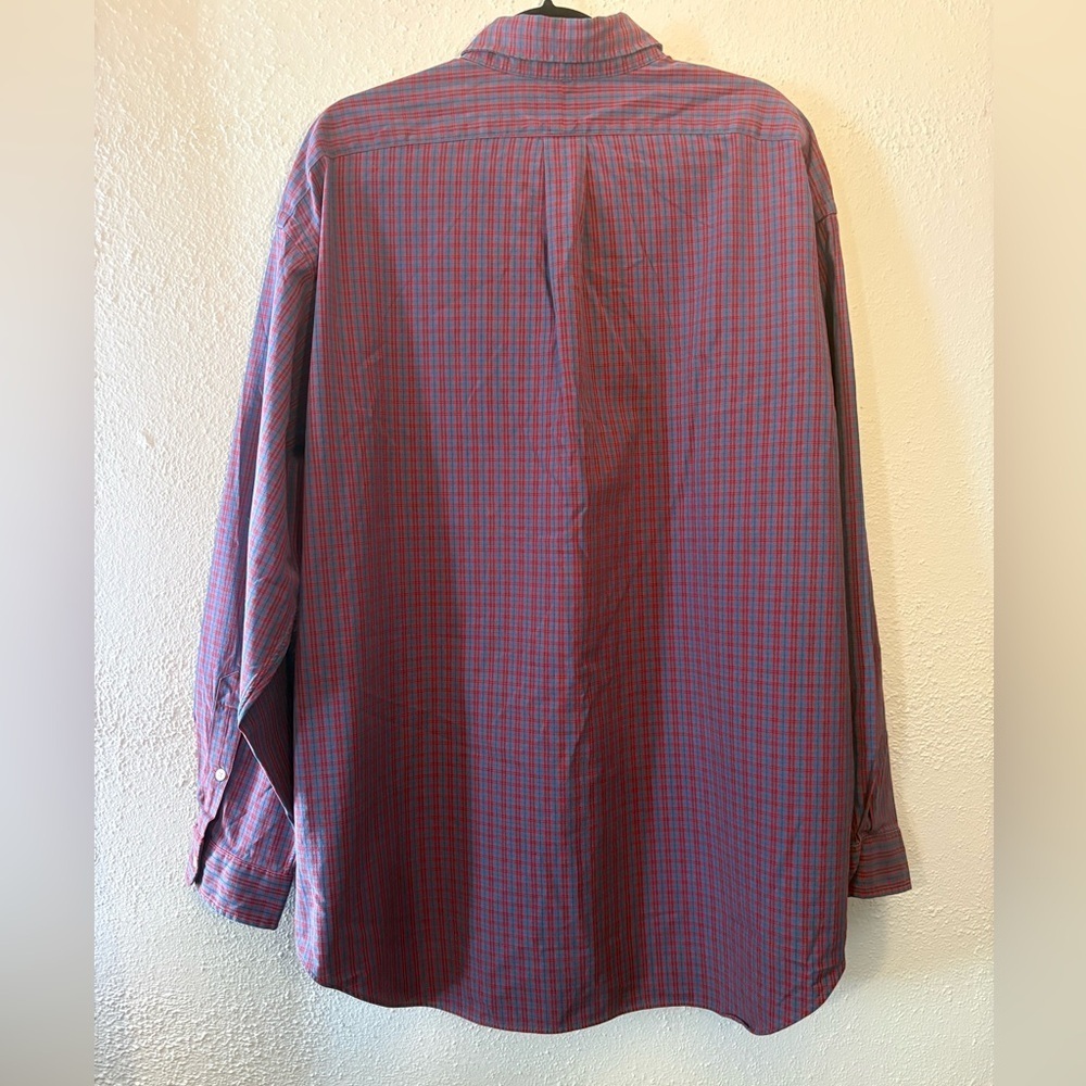 Ralph Lauren Shirt Mens XXL Big Red Plaid Button Down Casual Preppy Oxford Pony - Picture 2 of 4